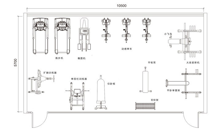 60m2單位職工健身房 60m2單位職工健身房